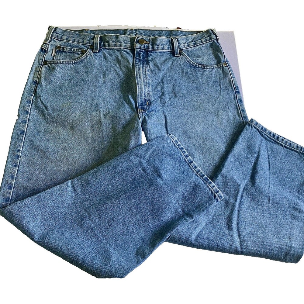 Carhartt Jeans Mens 42x30 Blue Relaxed Fit B17 STW   Straight Leg Denim Workwear
